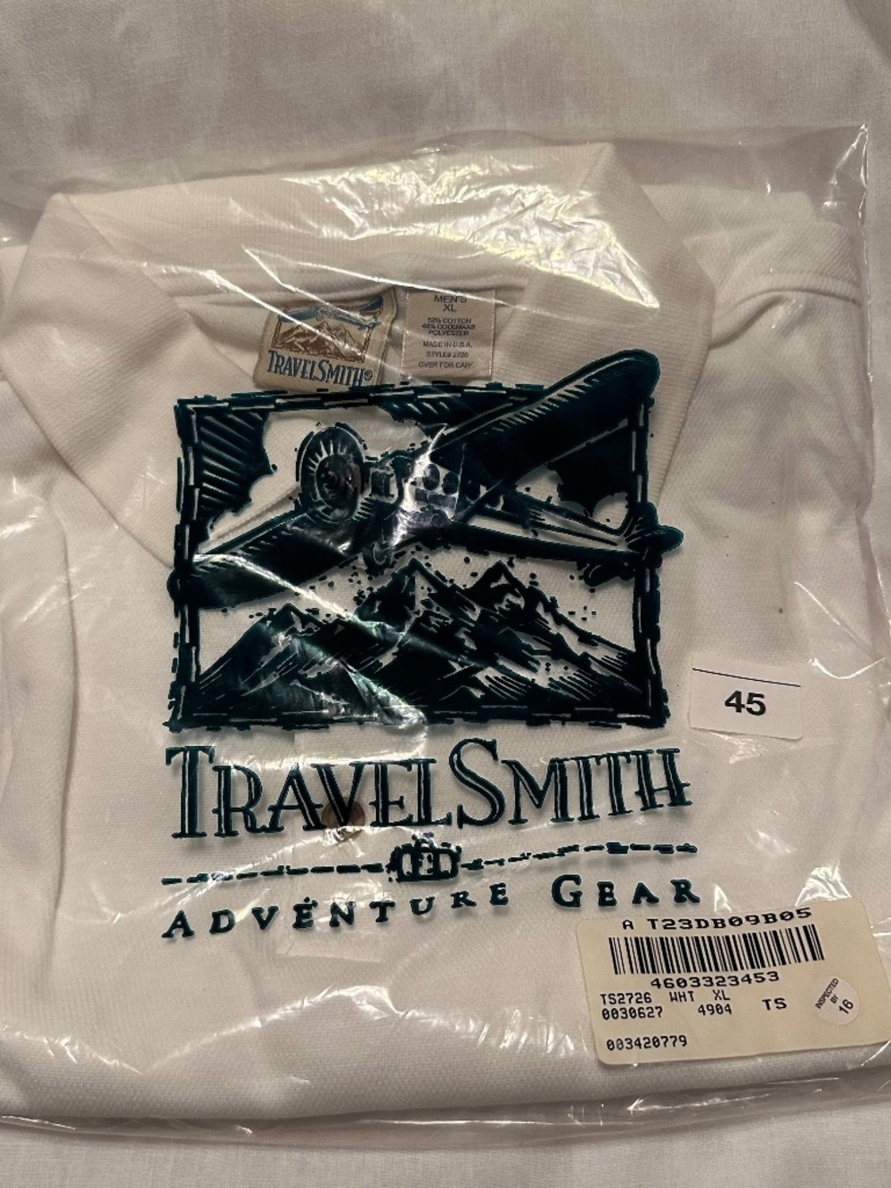 Travel Smith XL white men's polo shirt